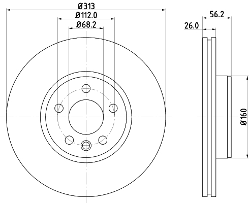 DON Bremseskive pcd12102 313mm 26mm for FORD SKODA