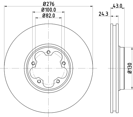 DON Bremseskive pcd18132 276mm 24mm for FORD