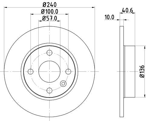 DON Bremseskive pcd13512 240mm 10mm for OPEL
