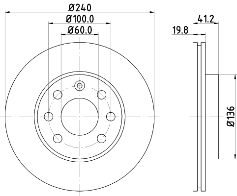 DON Bremseskive pcd10582 240mm 20mm for OPEL