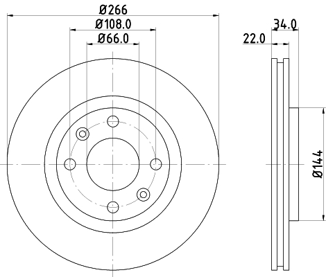 DON Bremseskive pcd10142 266mm 22mm for PEUGEOT VAUXHALL OPEL FENGSHEN PEUGEOT (DF-PSA) CITROËN