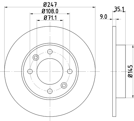 DON Bremseskive pcd10932 247mm 9mm for PEUGEOT FENGSHEN
