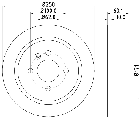 DON Bremseskive pcd13372 258mm 10mm for BMW