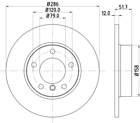 DON Bremseskive pcd11352 286mm 12mm for BMW