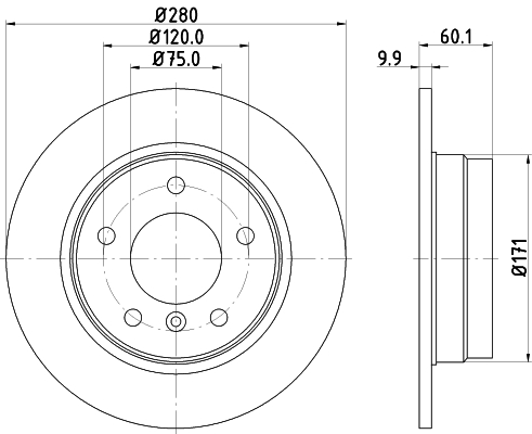 DON Bremseskive pcd10892 280mm 10mm for BMW