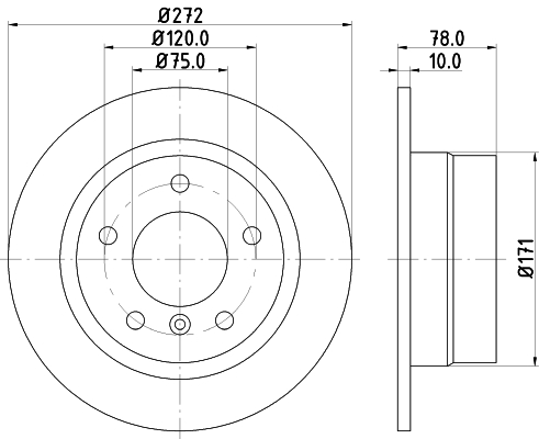 DON Bremseskive pcd13852 272mm 10mm for BMW