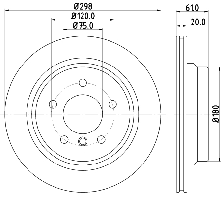 DON Bremseskive pcd11242 298mm 20mm for BMW