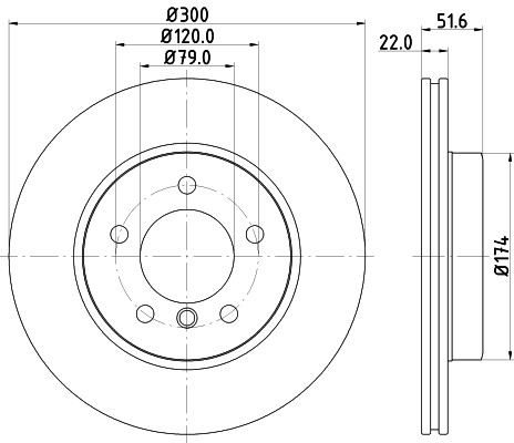 DON Bremseskive pcd10742 300mm 22mm for BMW