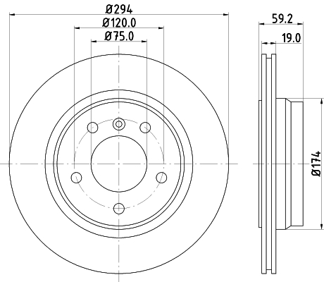 DON Bremseskive pcd18042 294mm 19mm for BMW