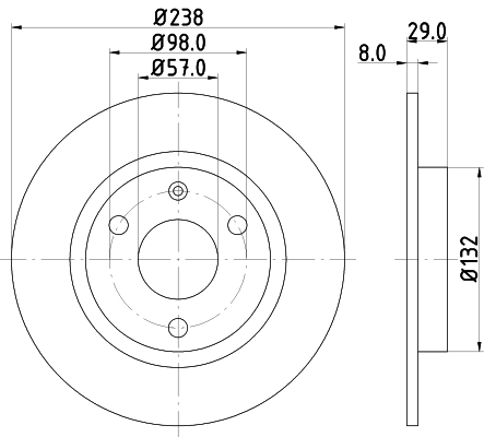DON Bremseskive pcd13102 238mm 8mm for CITROËN PEUGEOT