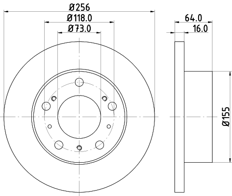 DON Bremseskive pcd18022 256mm 16mm for CITROËN PEUGEOT ALFA ROMEO FIAT ROVER