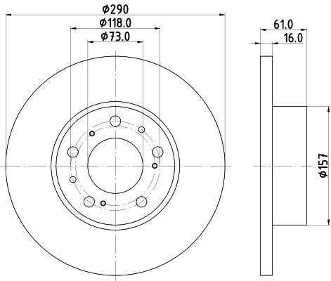 DON Bremseskive pcd18082 290mm 16mm for CITROËN PEUGEOT FIAT