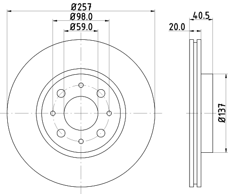 DON Bremseskive pcd11182 258mm 20mm for FIAT ALFA ROMEO ASIA MOTORS
