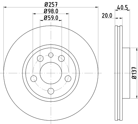 DON Bremseskive pcd13792 258mm 20mm for FIAT CITROËN PEUGEOT