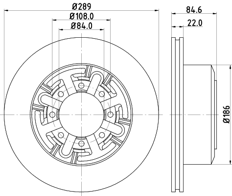 DON Bremseskive pcd19432 289mm 22mm for IVECO