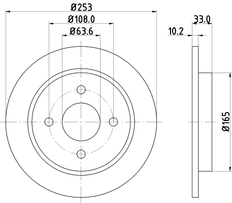 DON Bremseskive pcd10722 253mm 10mm for FORD FORD USA