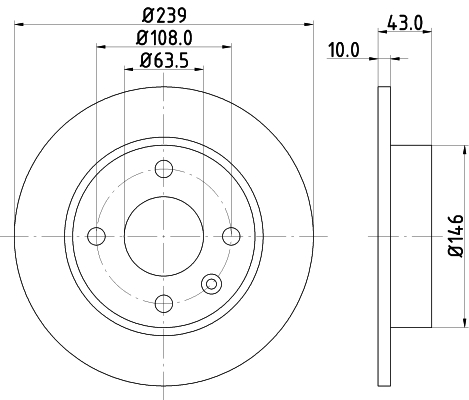 DON Bremseskive pcd15112 240mm 10mm for FORD