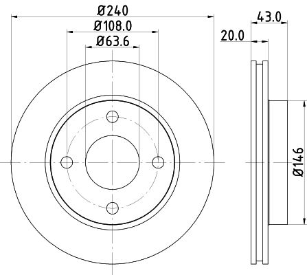 DON Bremseskive pcd11872 240mm 20mm for FORD MAZDA