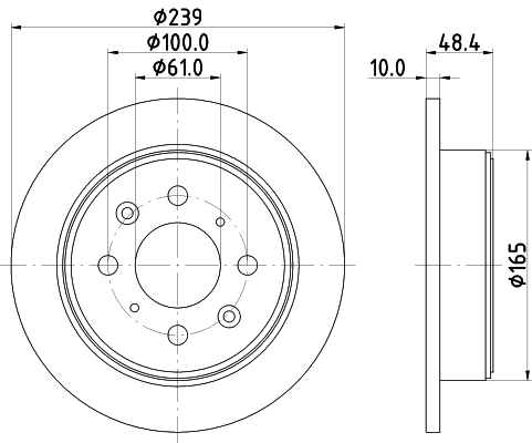 DON Bremseskive pcd14752 239mm 10mm for HONDA ACURA ROVER