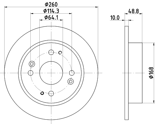 DON Bremseskive pcd15422 260mm 10mm for HONDA ROVER