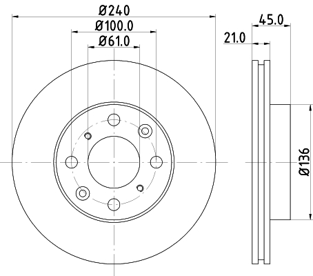 DON Bremseskive pcd14822 240mm 21mm for HONDA