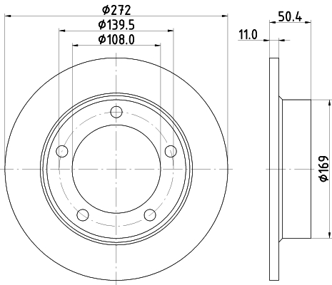 DON Bremseskive pcd21272 272mm 11mm for LADA CHEVROLET