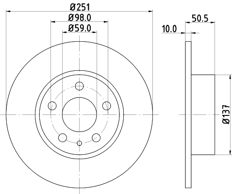 DON Bremseskive pcd11812 252mm 10mm for LANCIA ALFA ROMEO FIAT