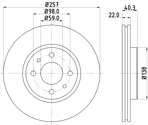 DON Bremseskive pcd10412 258mm 22mm for CITROËN FIAT LANCIA ALFA ROMEO PEUGEOT