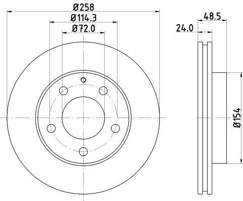 DON Bremseskive pcd12352 258mm 24mm for FORD FORD USA MAZDA MITSUBISHI HAIMA (FAW)