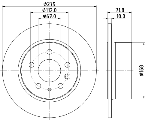 DON Bremseskive pcd21012 279mm 10mm for MERCEDES-BENZ