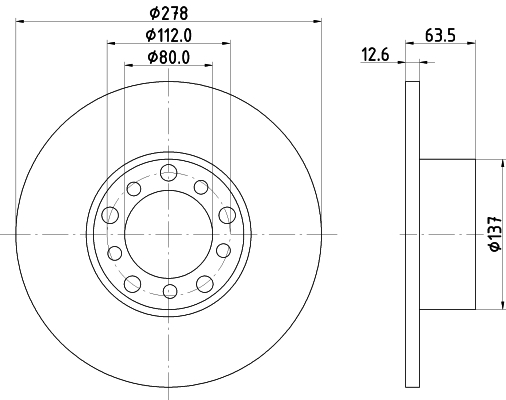 DON Bremseskive pcd20782 278mm 13mm for MERCEDES-BENZ