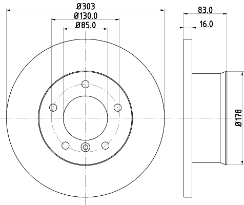 DON Bremseskive pcd20882 303mm 16mm for MERCEDES-BENZ