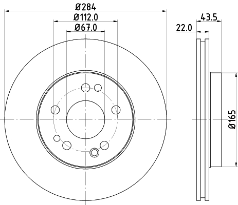 DON Bremseskive pcd11962 284mm 22mm for MERCEDES-BENZ
