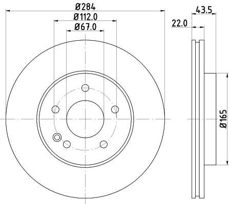 DON Bremseskive pcd12002 284mm 22mm for MERCEDES-BENZ