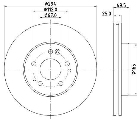 DON Bremseskive pcd15202 294mm 25mm for MERCEDES-BENZ
