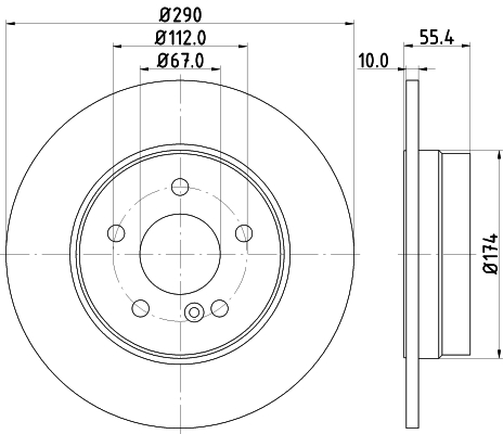 DON Bremseskive pcd10712 290mm 10mm for MERCEDES-BENZ
