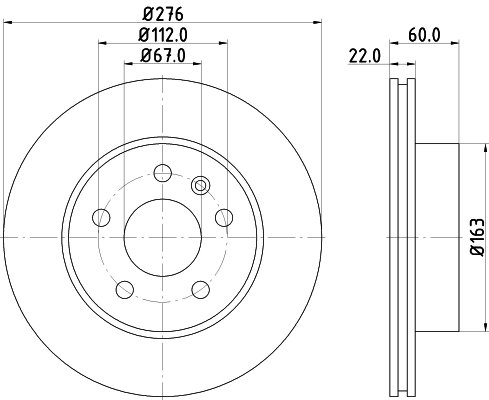 DON Bremseskive pcd17952 276mm 22mm for MERCEDES-BENZ