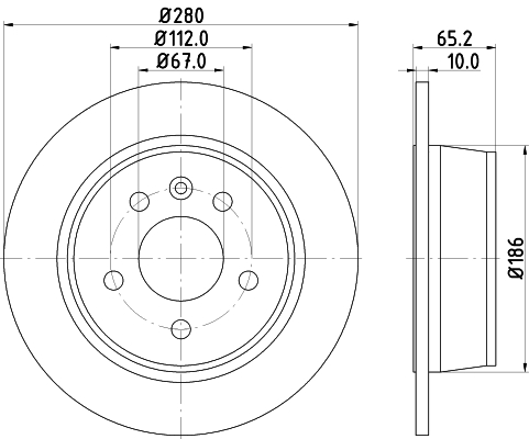 DON Bremseskive pcd17962 280mm 10mm for MERCEDES-BENZ