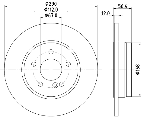 DON Bremseskive pcd20922 290mm 12mm for MERCEDES-BENZ