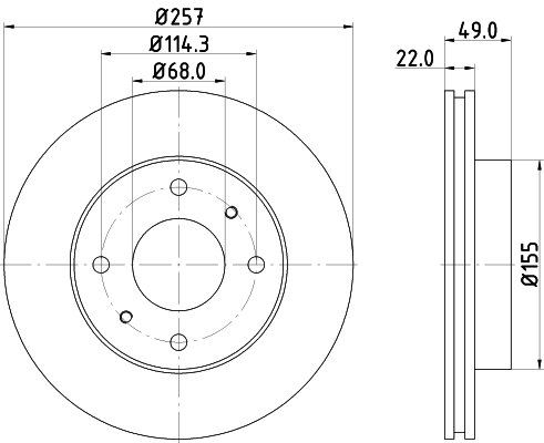 DON Bremseskive pcd14282 257mm 22mm for NISSAN NISSAN (DFAC)