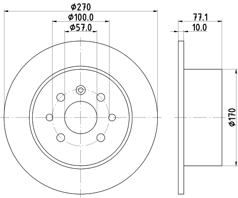 DON Bremseskive pcd15932 270mm 10mm for OPEL VAUXHALL