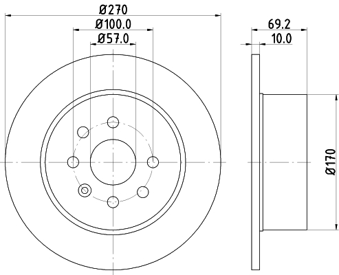 DON Bremseskive pcd14082 270mm 10mm for OPEL