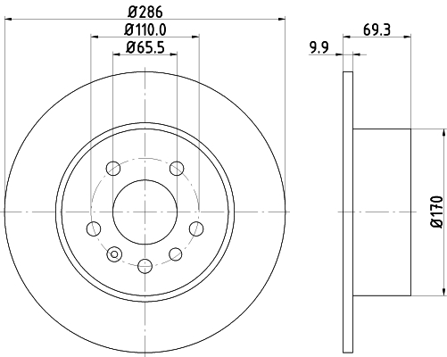 DON Bremseskive pcd12402 286mm 10mm for OPEL SAAB VAUXHALL