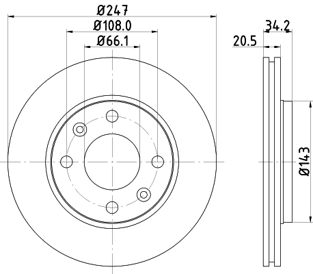 DON Bremseskive pcd10872 247mm 20mm for CITROËN PEUGEOT LIFAN