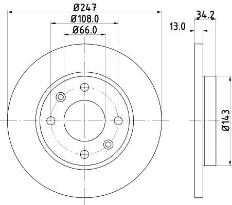 DON Bremseskive pcd11042 247mm 13mm for CITROËN PEUGEOT