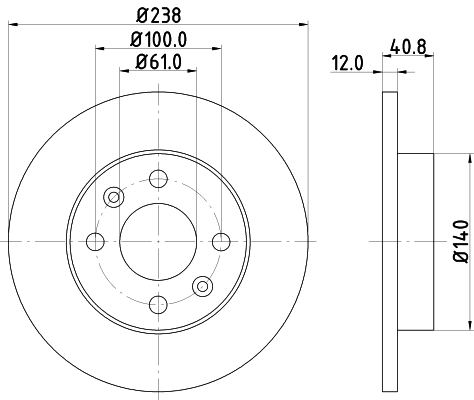 DON Bremseskive pcd11292 238mm 12mm for DACIA RENAULT