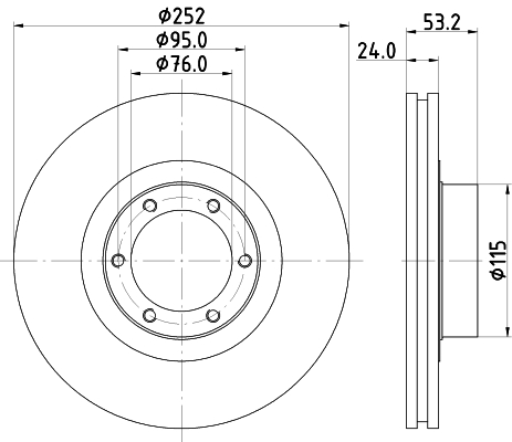 DON Bremseskive pcd17902 252mm 24mm for VAUXHALL OPEL RENAULT
