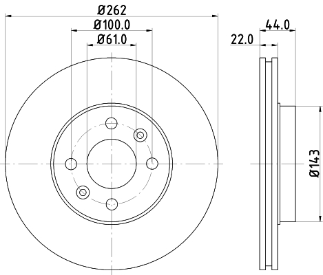 DON Bremseskive pcd14642 262mm 22mm for RENAULT