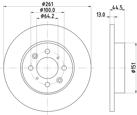 DON Bremseskive pcd14782 261mm 13mm for MG ROVER