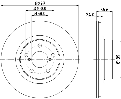 DON Bremseskive pcd12312 277mm 24mm for SAAB TOYOTA SUBARU